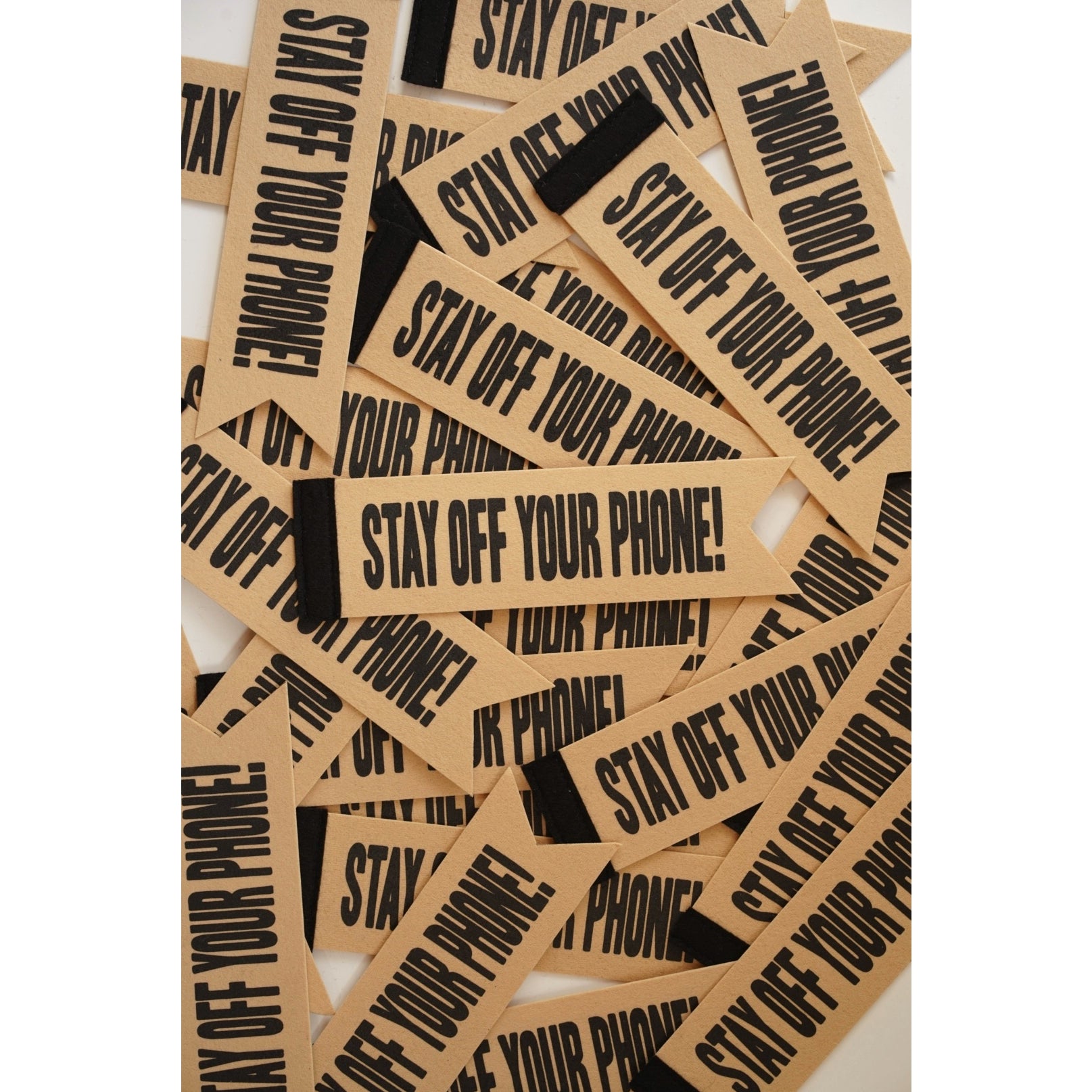 'Stay Off Your Phone!' Felt Bookmark