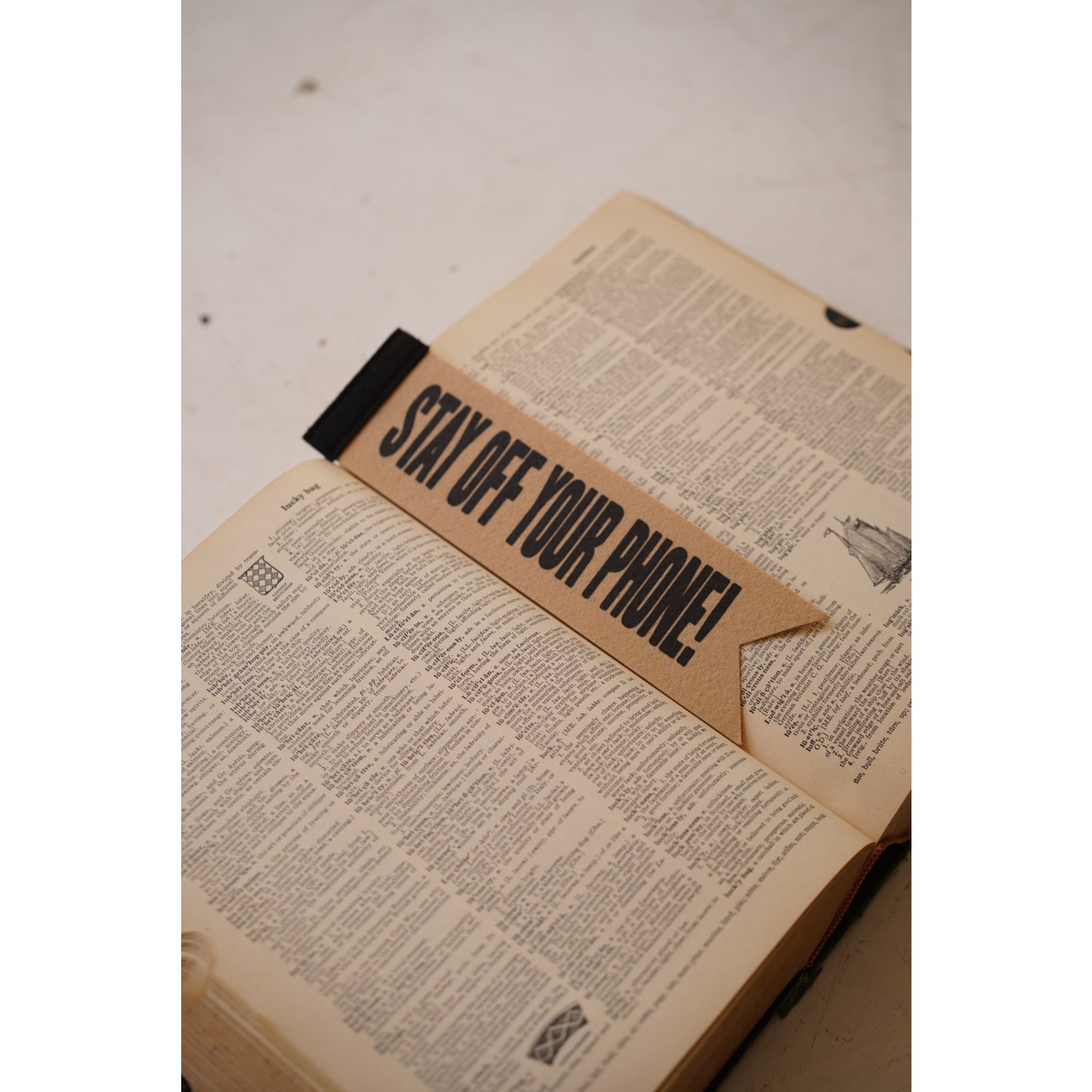 'Stay Off Your Phone!' Felt Bookmark