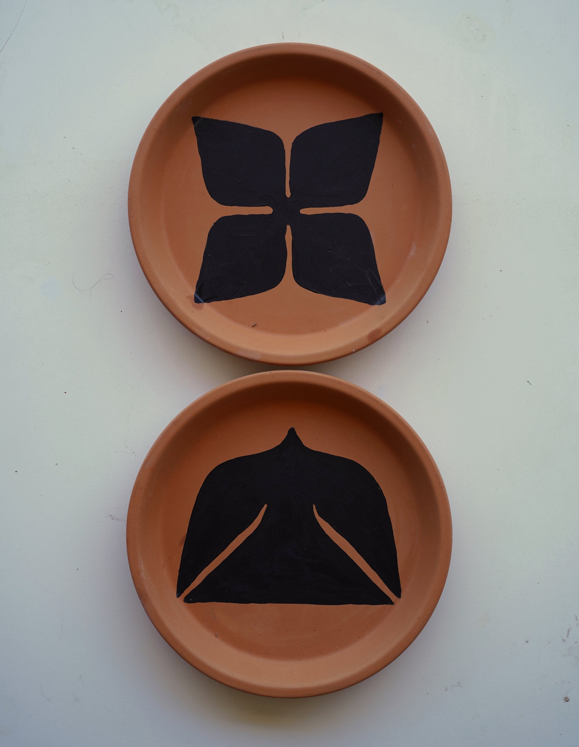 ‘Sun & Bird’ Terra Cotta Saucer Set