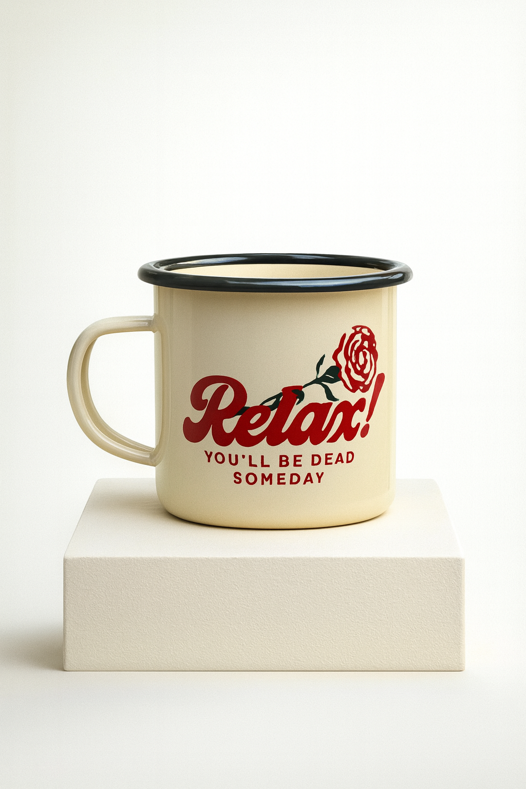 Relax!' Enamel Mug – Real Fun, Wow!