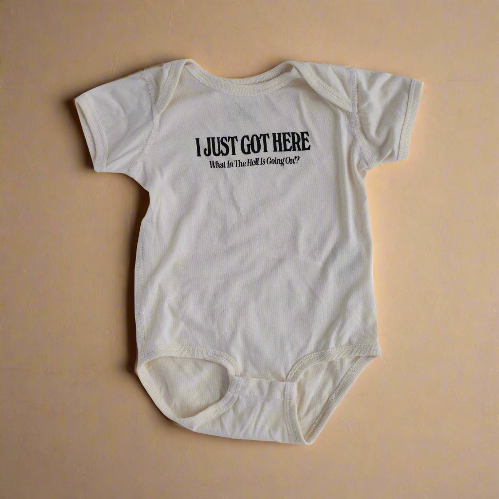 I Just Got Here!' Infant Fine Jersey Bodysuit – Real Fun, Wow! - Main Image