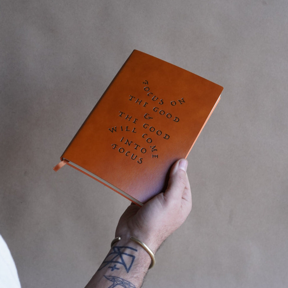 'Focus On The Good' Faux Leather Journal