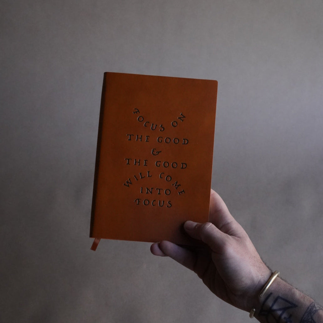 'Focus On The Good' Faux Leather Journal