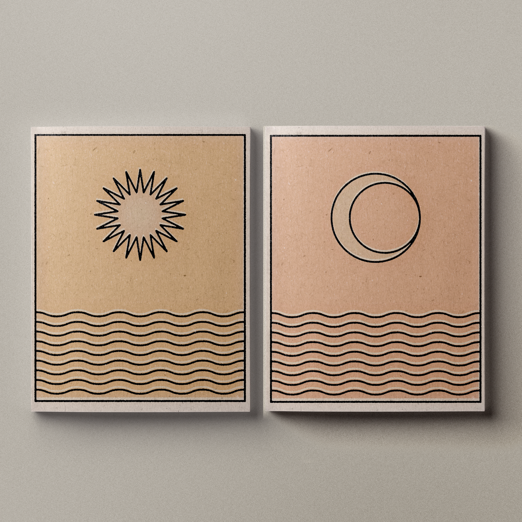 'Sun/Moon Over Water' Print Set