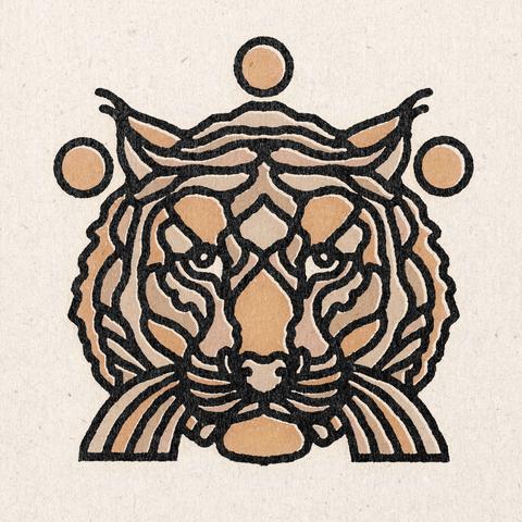 'Rainbow Tiger' Print