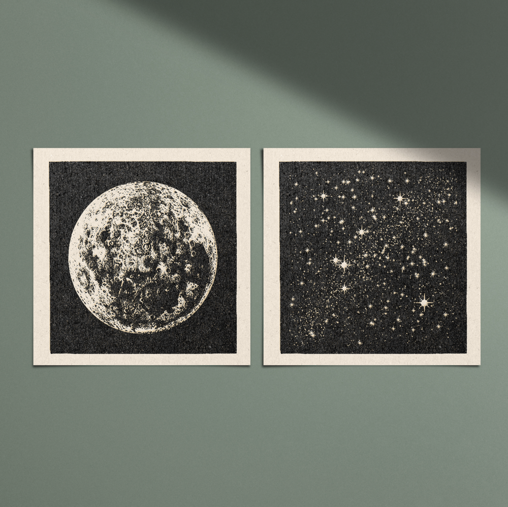 'Moon + Stars' Print Set