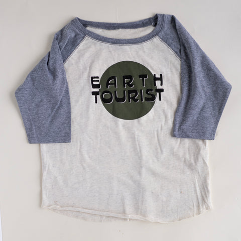 'Earth Tourist' Kid's Baseball Fine Jersey Three-Quarter Sleeve Tee