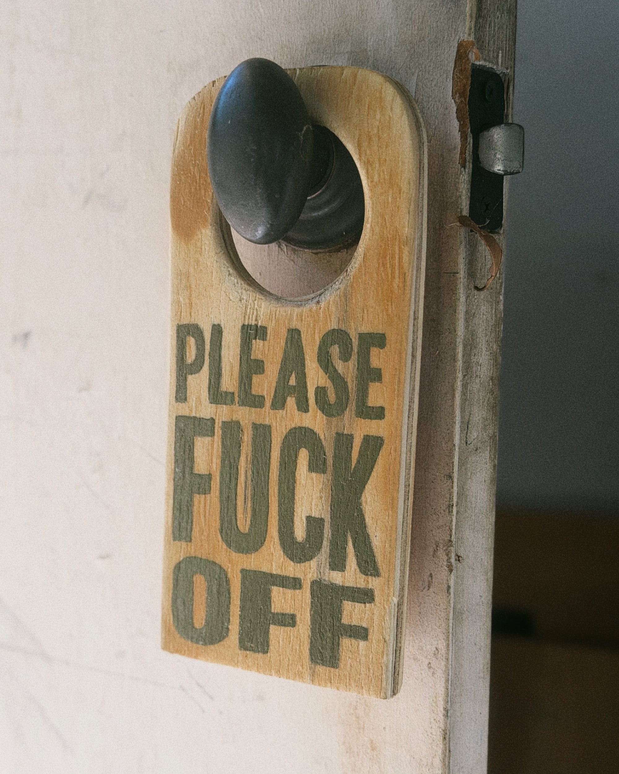 PLEASE FUCK OFF Wooden Door Hanger