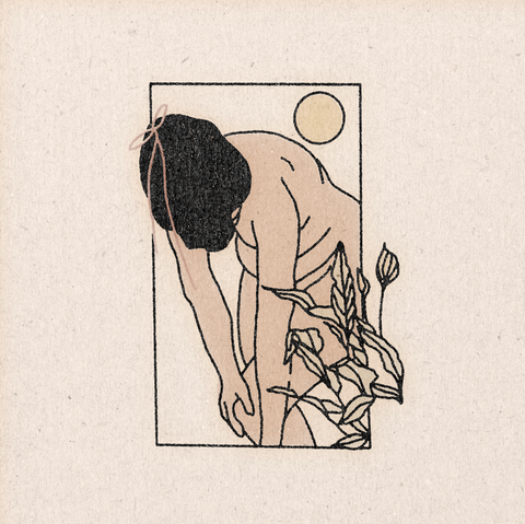 'Lady in the Plants' Print