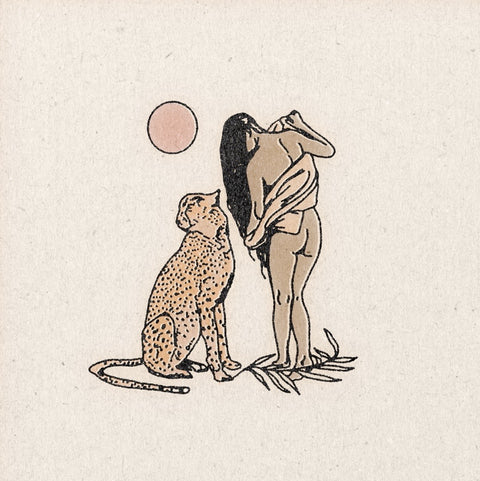 'Cheetah and Lady' Print